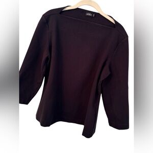 Kate Spade Saturday XL Black Boatneck 3/4 Sleeve Top